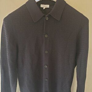 knited button through long sleave reiss polo